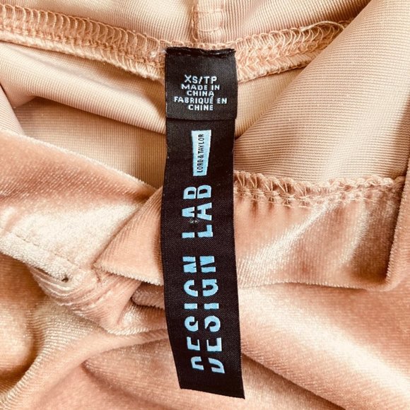 Lord & Taylor Design Lab rose pink velvet cropped hoodie - Picture 4 of 6